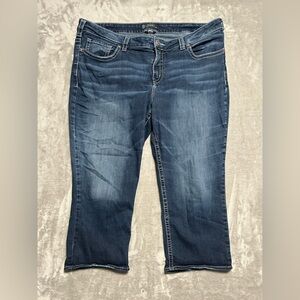 Silver Jeans Suki Mid Capri Jeans Women’s 22/22.5 Plus Size Dark Wash